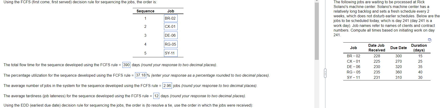 Using the FCFS (first come, first served)