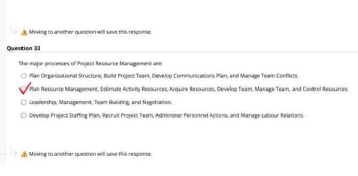 Moving to another question will save this