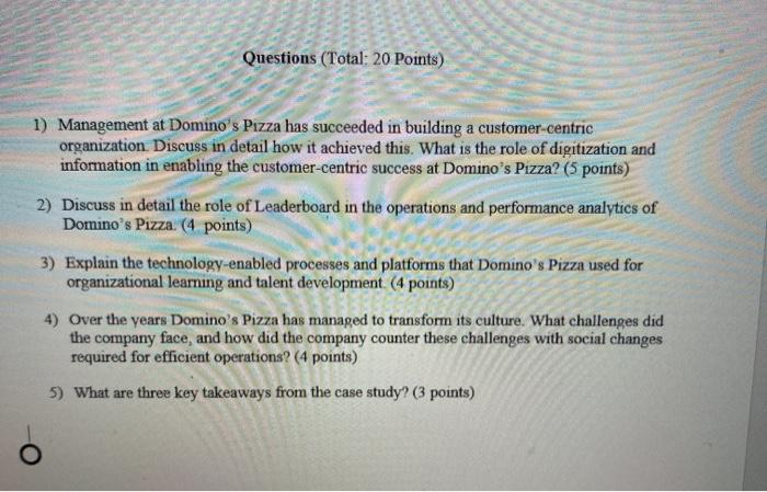 please do not write a paper just bullet point the