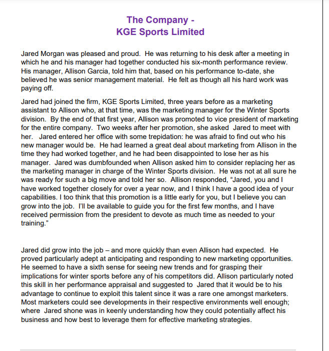 The Company KGE Sports Limited Jared Morgan was