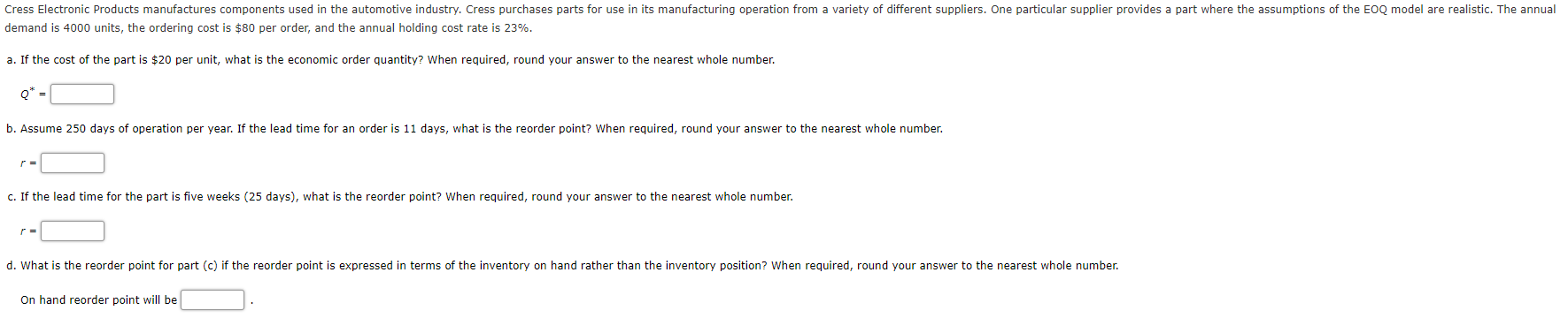 Cress Electronic Products manufactures components