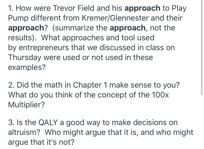 1. How were Trevor Field and his approach to Play