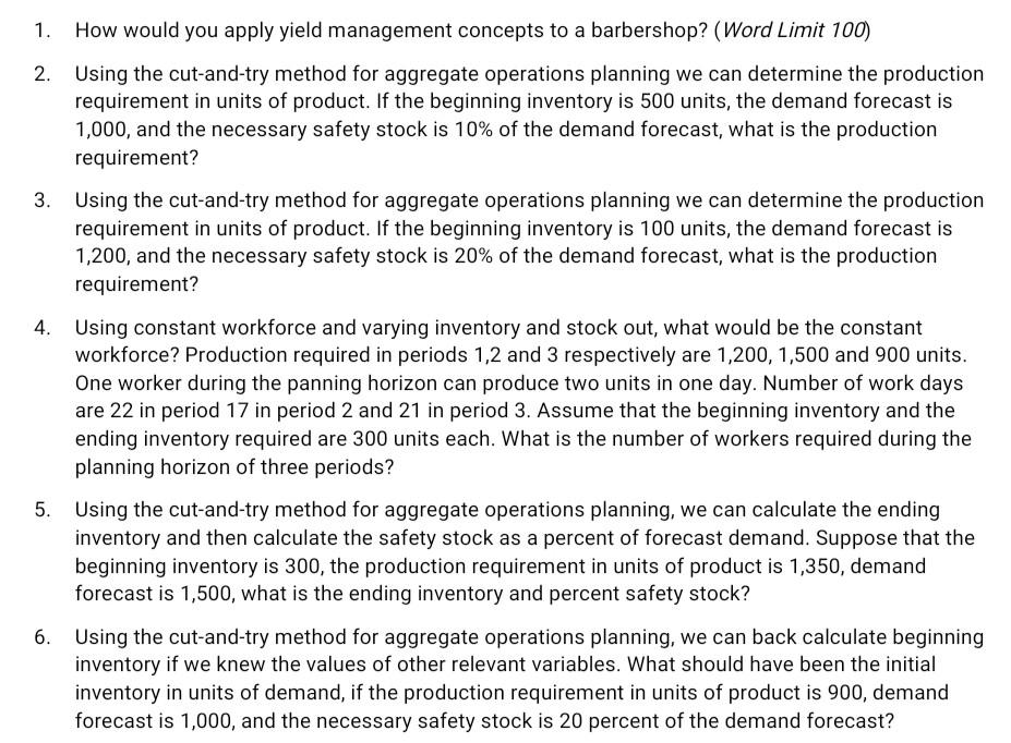 How would you apply yield management concepts to