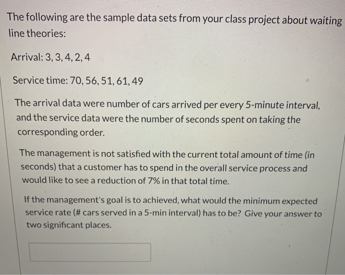 The following are the sample data sets from your