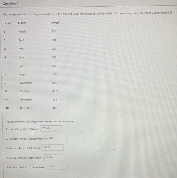 Please use the first picture (question 4) to