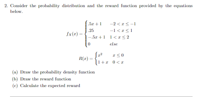 2. Consider the probability distribution and the