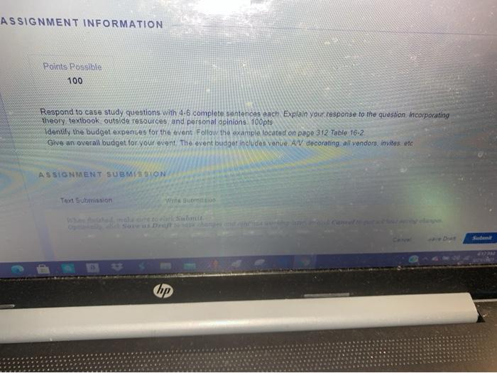 ASSIGNMENT INFORMATION Points Possible 100