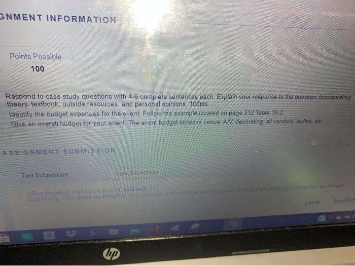 ASSIGNMENT INFORMATION Points Possible 100