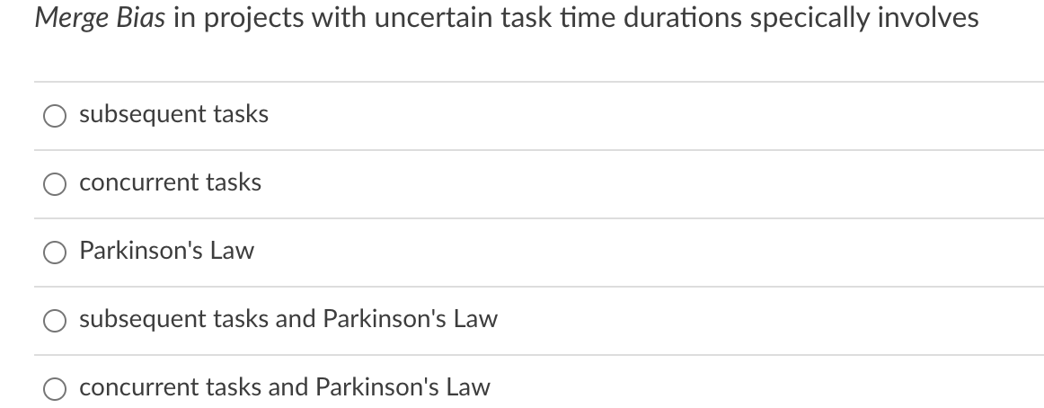 Merge Bias in projects with uncertain task time