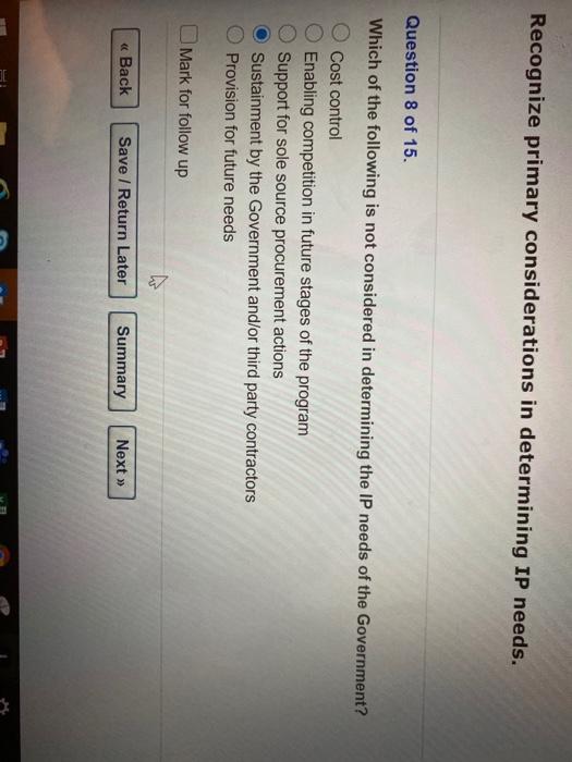 Recognize primary considerations in determining