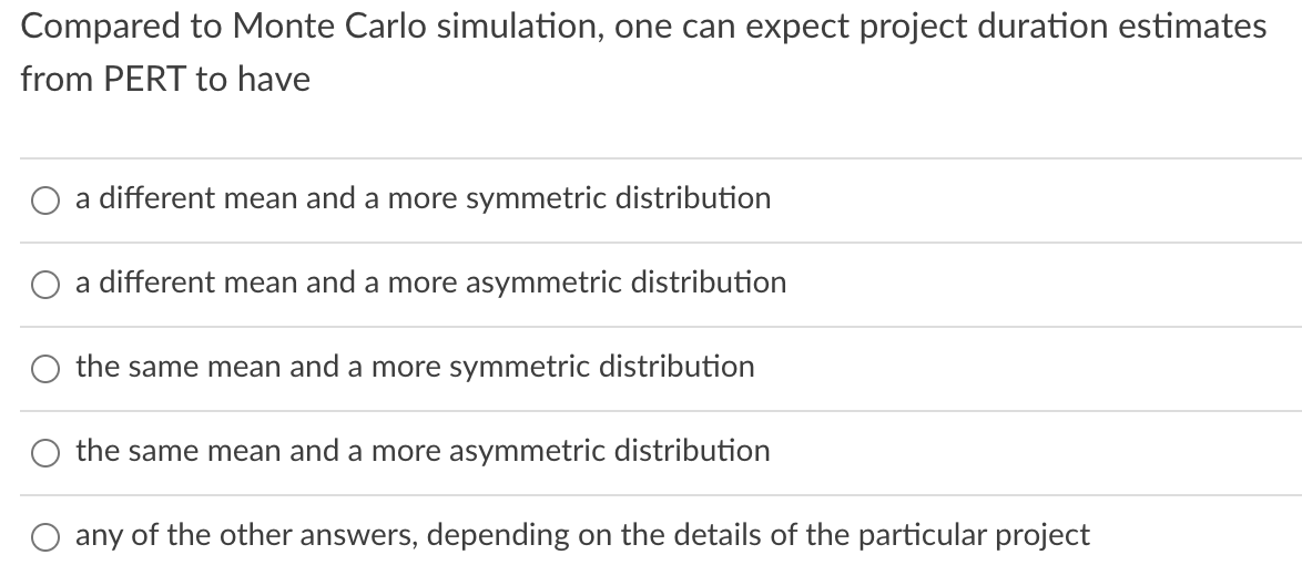 Compared to Monte Carlo simulation, one can