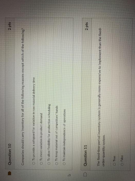 Need help with these before my final! Question 10