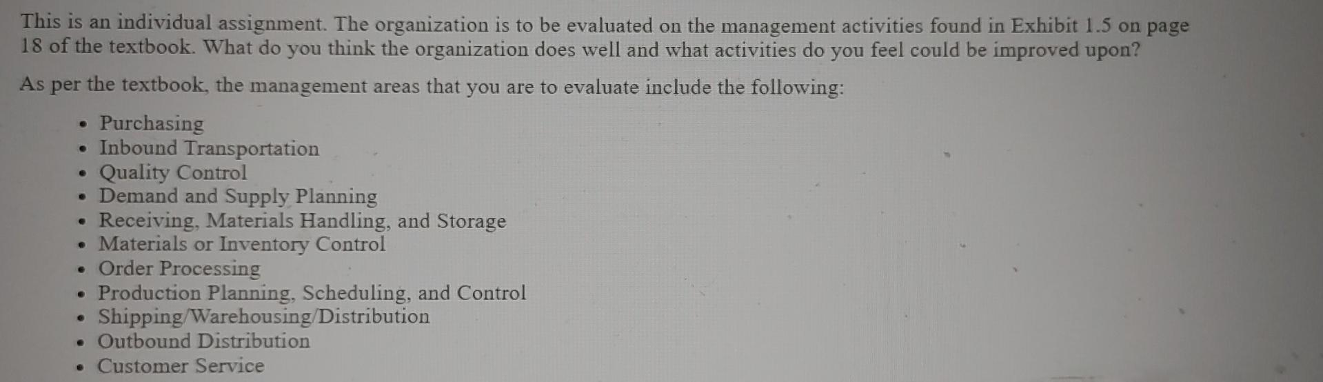 This is an individual assignment. The