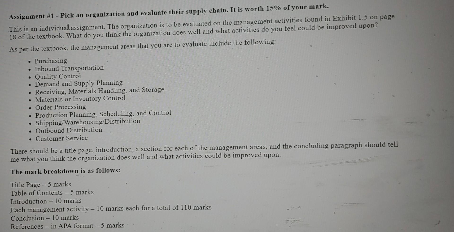 This is an individual assignment. The