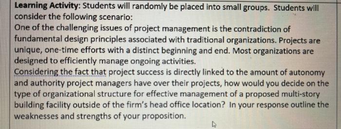 Learning Activity: Students will randomly be