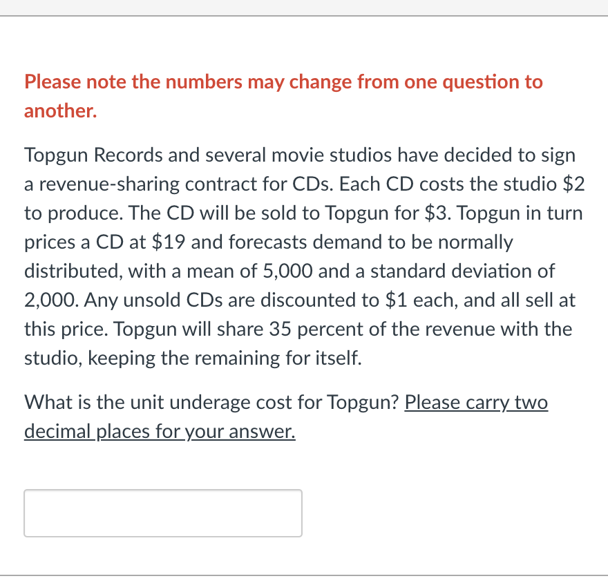 Please note the numbers may change from one