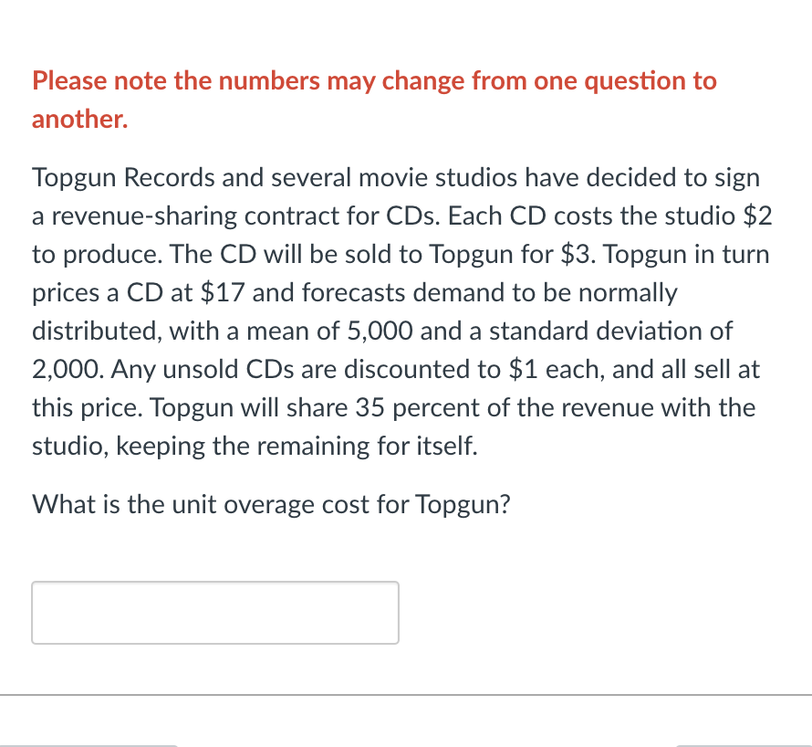 Please note the numbers may change from one