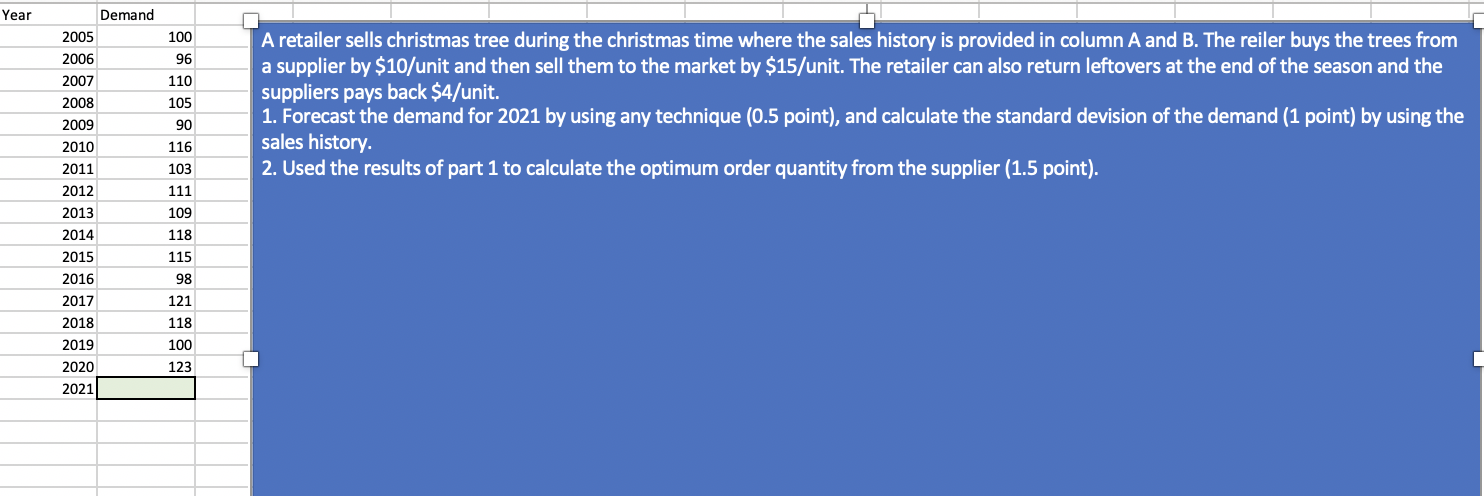 please show the excel formulas used to get the
