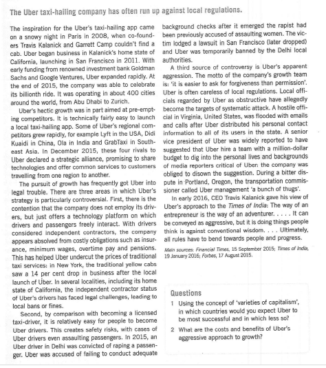 The Uber taxi-hailing company has often run up