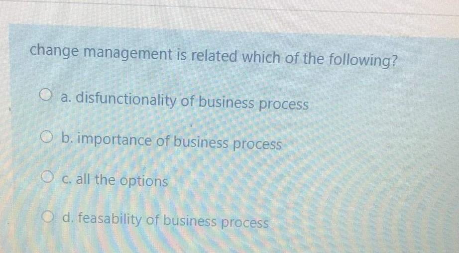 Can help me change management is related which of