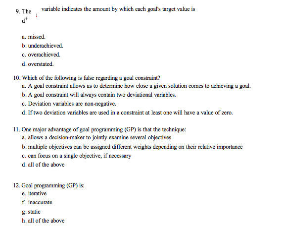 Data Analysis and Decision Modeling variable