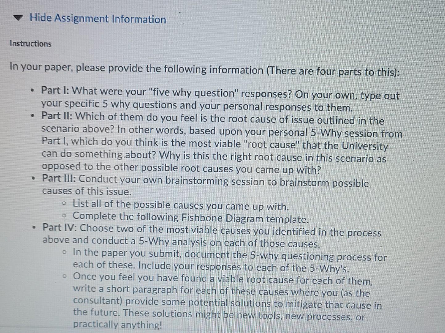 Hide Assignment Information Instructions In your