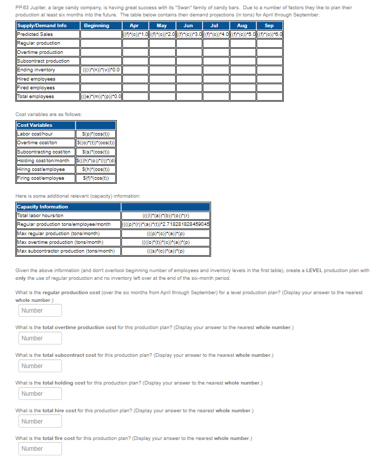 PP.63 Jupiter, a large candy company is having