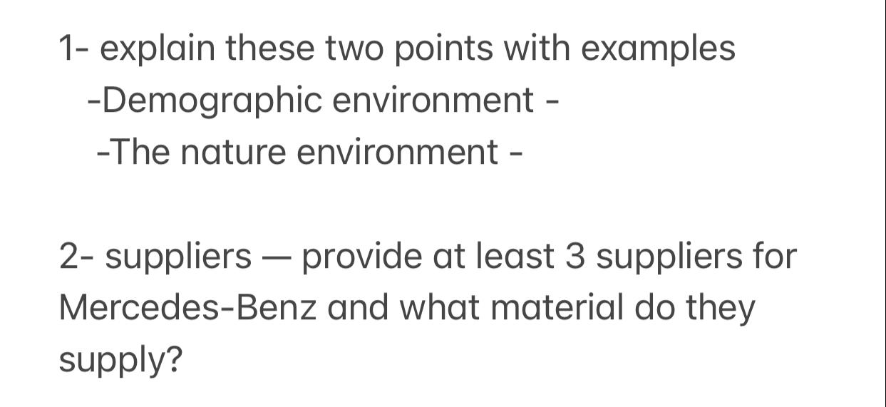 marketing questions 1- explain these two points