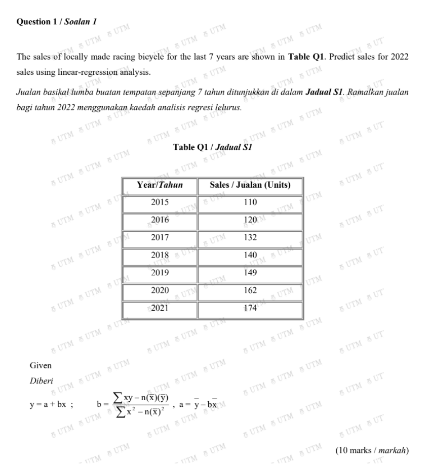 Question 1/Soalan 1 UTM UTM 8 UTM & UTM BUT IM