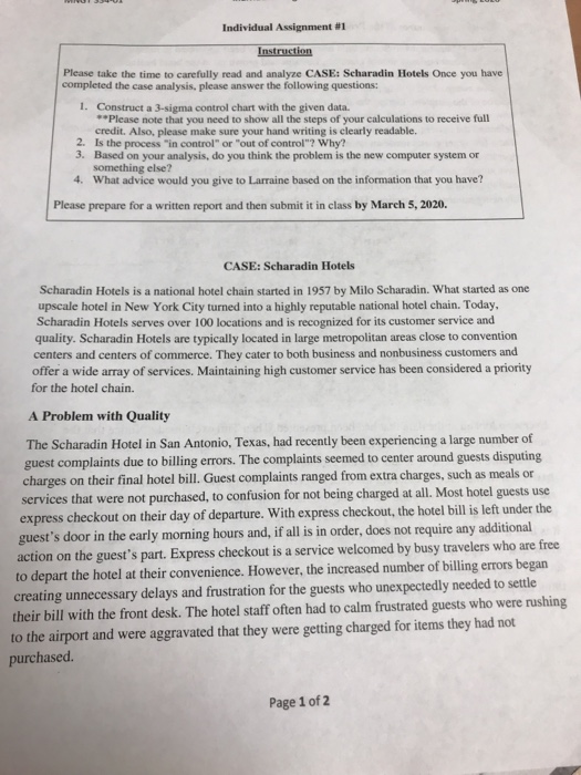 Individual Assignment 01 Instruction Please take