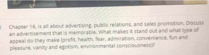 This Marketing class can you answer it 2 Chapter