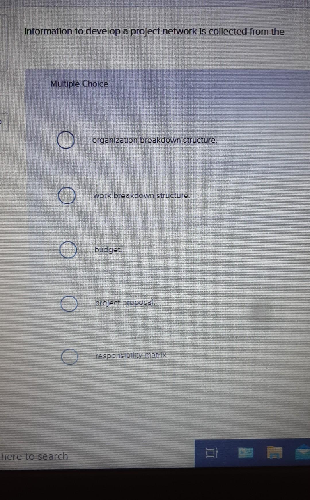 47 Information to develop a project network is