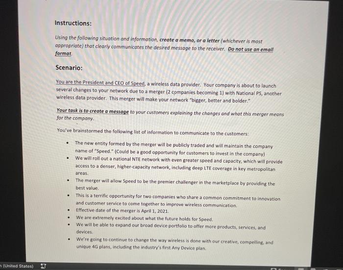 please help me write a memorandum or letter for