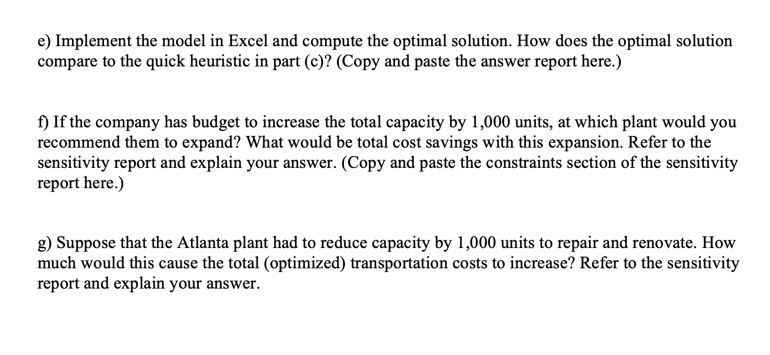 1. (30 points) For this question use the Excel