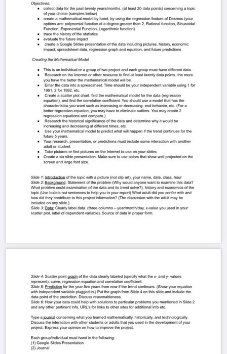 the project answer should be based on a topic