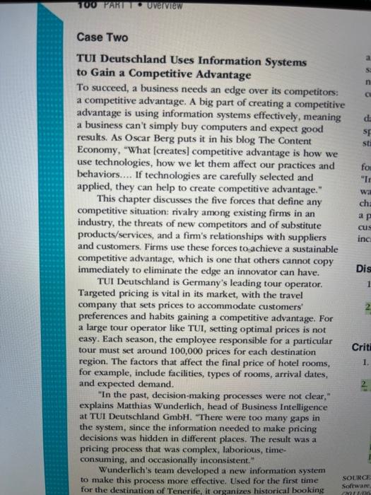 please help 100 PART Uverview Case Two 5 n d ST