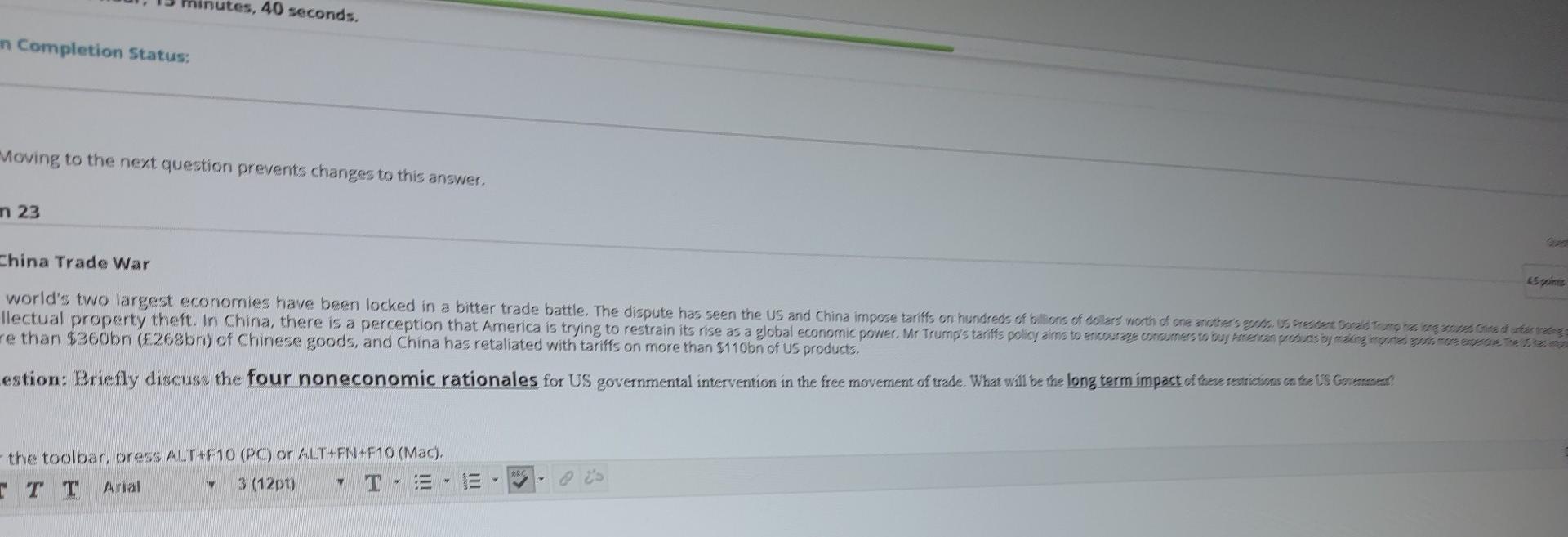 (note I need it argent I have exam now ) us China