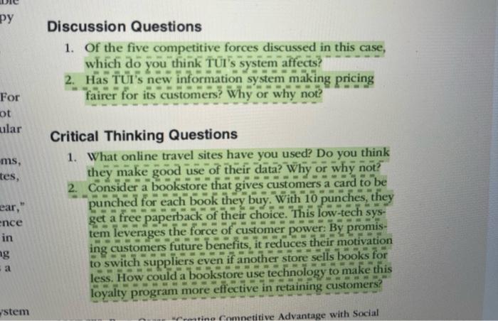 please help 100 PART Uverview Case Two 5 n d ST