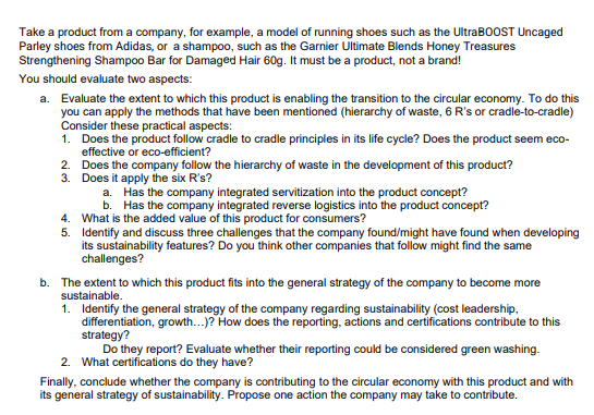 Take a product from a company, for example, a