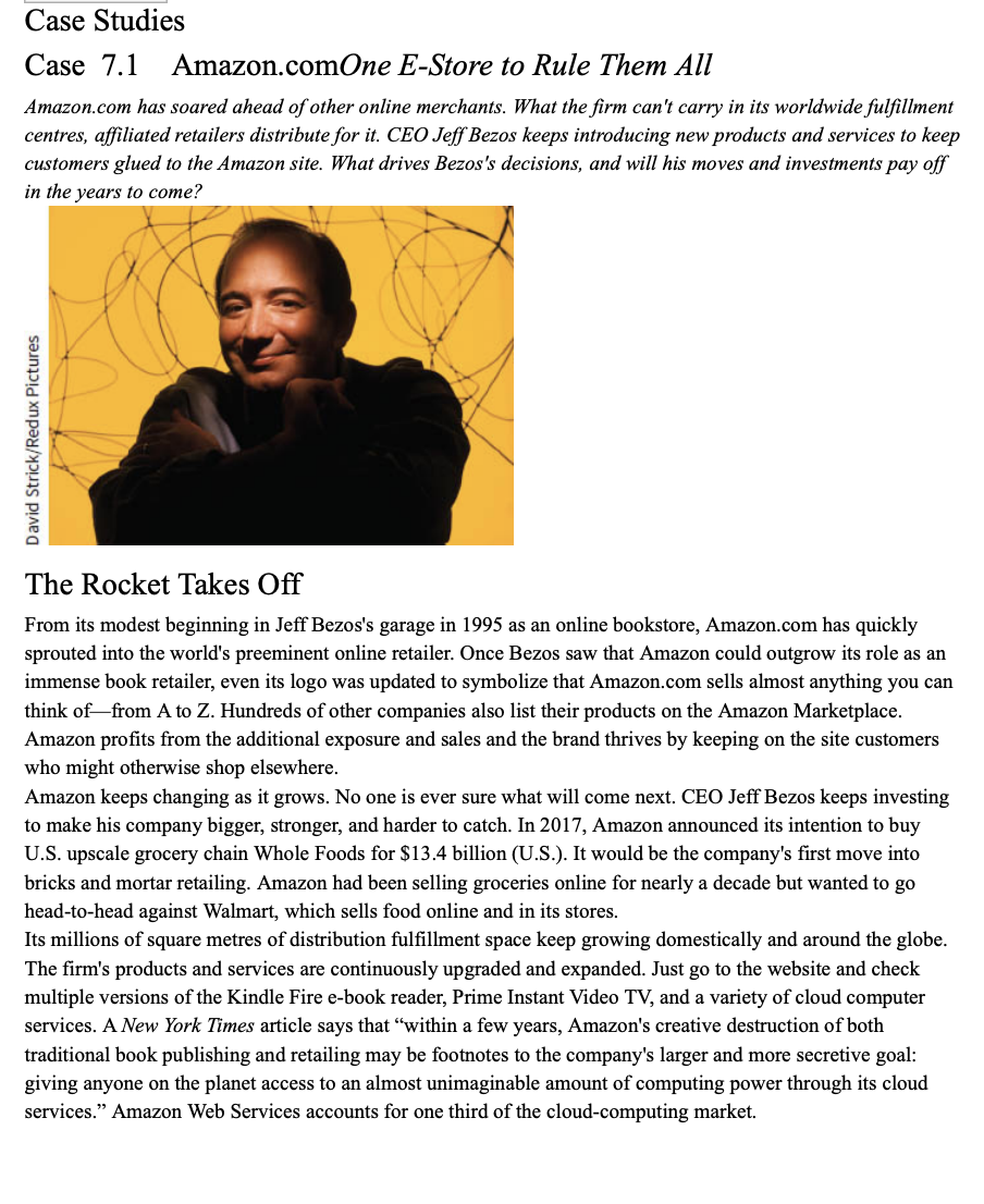 Case Studies Case 7.1 Amazon.comOne E-Store to