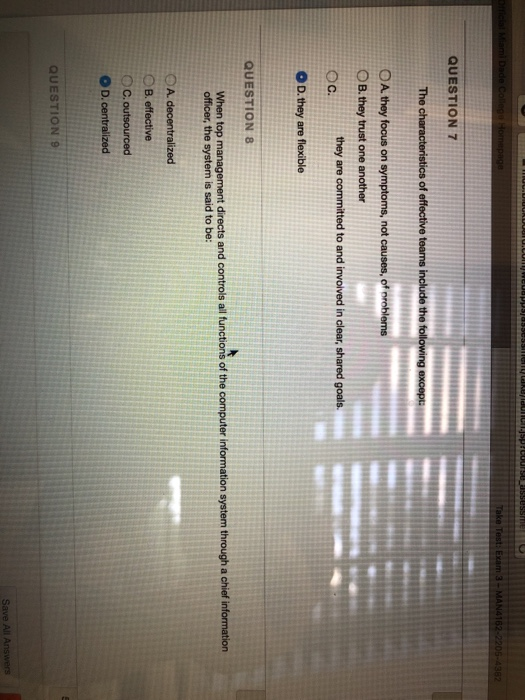 QUESTION 3 Raw data transforms to information