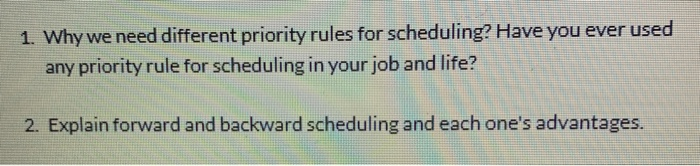 not a long response 1. Why we need different