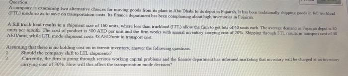 Question Acompany is examining two alterative