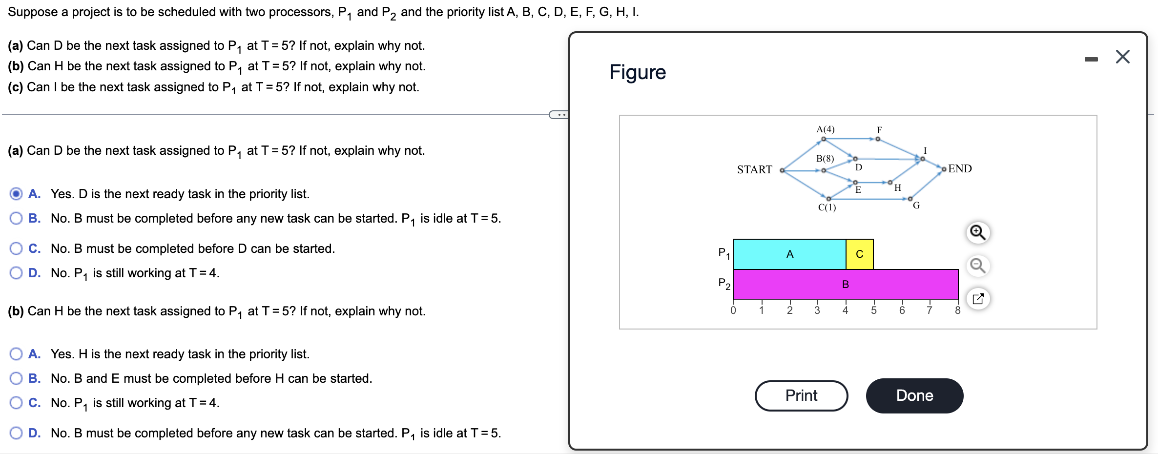 Suppose a project is to be scheduled with two