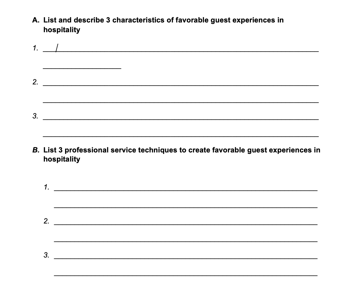 A. List and describe 3 characteristics of