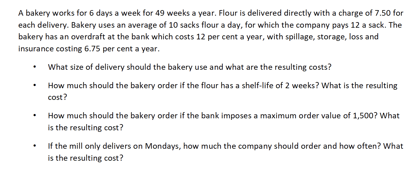 A bakery works for 6 days a week for 49 weeks a