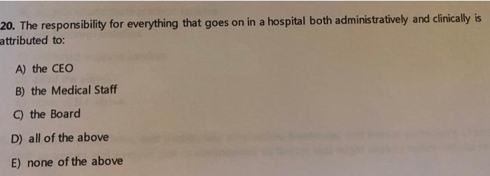 20. The responsibility for everything that goes
