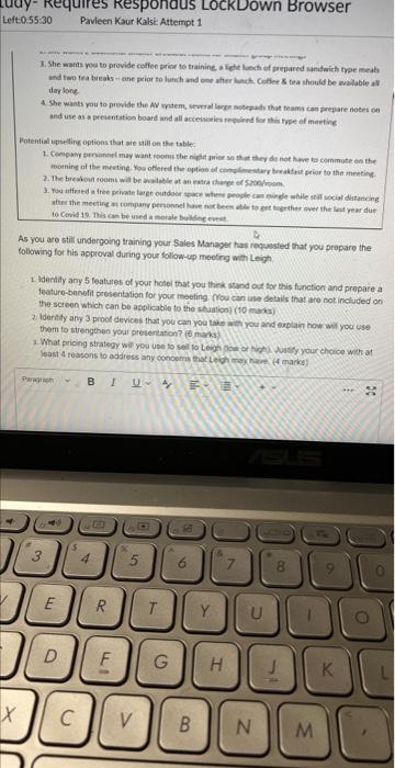 Case Stuoy 38 You are a Sales Executive at the