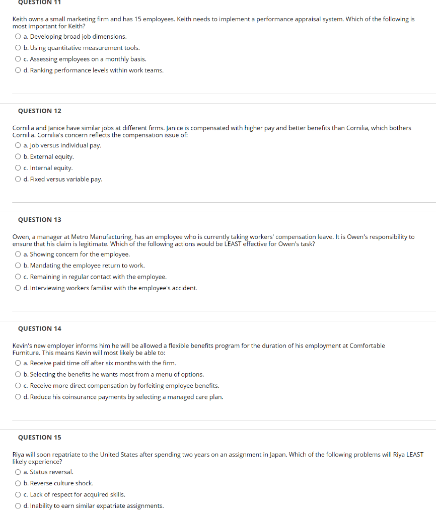 TON 11 Keith owns a small marketing firm and has