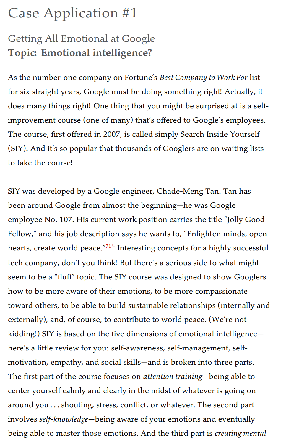 I only need answer for #18. Case Application #1